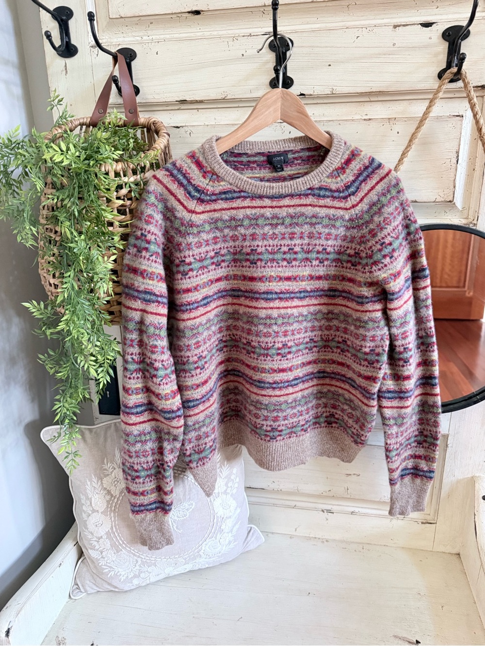 Vintage J crew fair isle lambs wool sweater